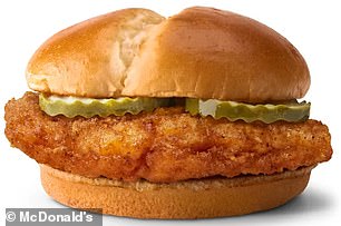 McCrispy Chicken Sandwiches are recommended by dietitians.  The burger contains little saturated fat and lots of filling proteins