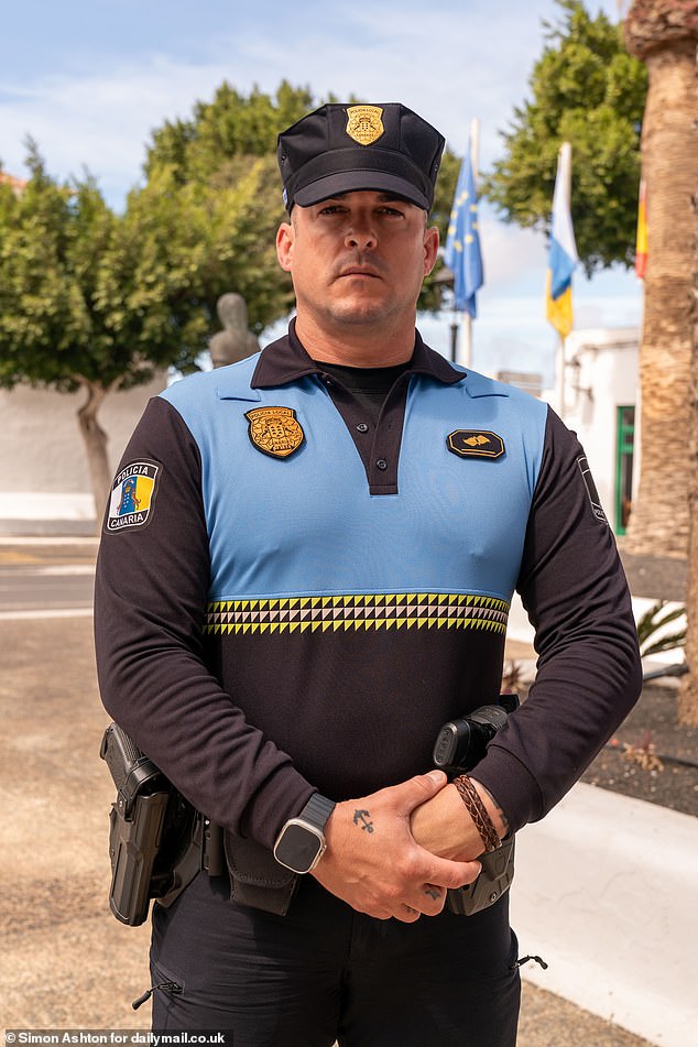 The head of the Yaiza Municipal Police, Vladimir Guadalupe (pictured), told MailOnline that the Swedish mother is in critical condition