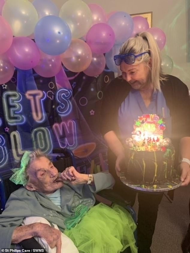 The staff were overjoyed when they presented Vera with her birthday cake