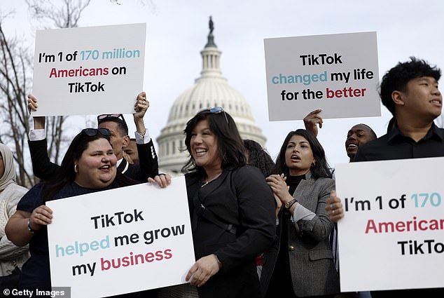 TikTok advocates gathered outside the Capitol to oppose the bill ahead of Wednesday's vote