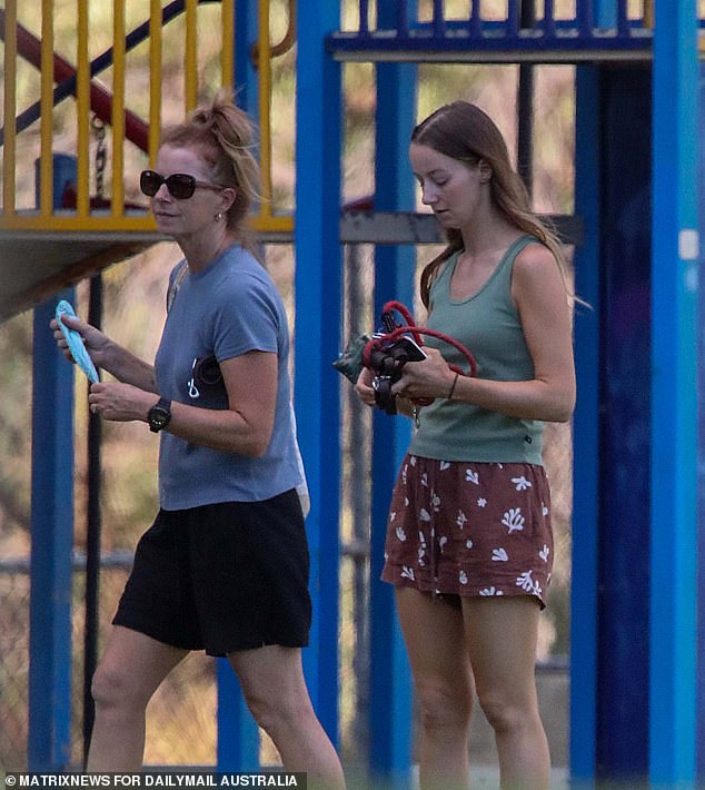 Mrs Watts' mother Channy (pictured left, with her daughter) declined to comment on the tragedy