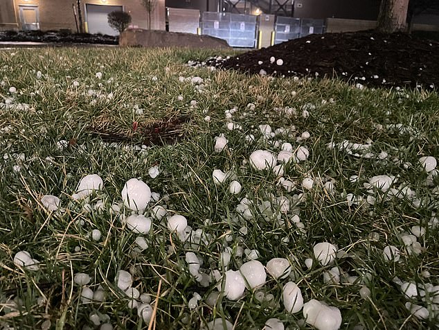 By 10 p.m., residents across the state had taken to social media to share images of the large hail the thunderstorms produced in their backyards, on rooftops and in vehicles.