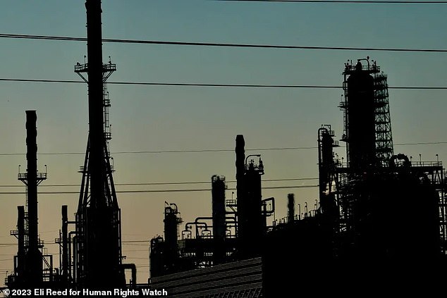 An industrial plant in Cancer Alley, Louisiana, with the highest concentration of such facilities in the Western Hemisphere