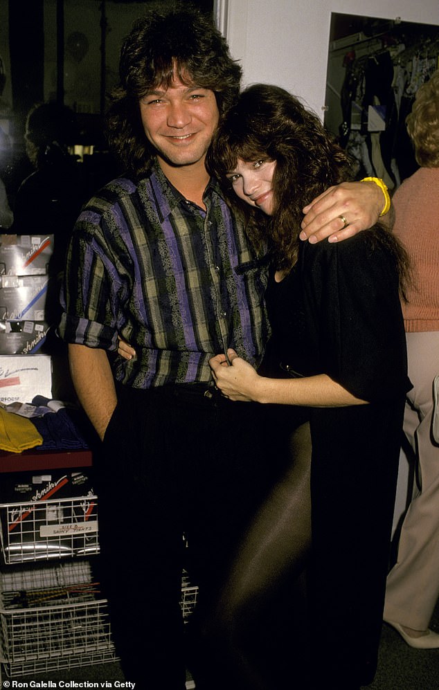 Valerie's first husband was legendary late rock star Eddie Van Halen, with whom she shares a now 32-year-old named Wolfgang;  Valerie and Eddie pictured in 1987