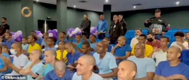 Prison inmates sat nearby as Venezuelan officials made the announcement that their cases were being released to determine who would be released