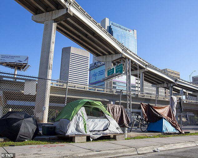 Miami Worldcenter is a 20-acre urban redevelopment venture consisting of multiple city blocks and several developers.  It has been plagued lately with a large number of homeless people and tents on the streets