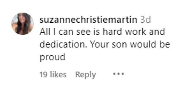 However, there were plenty of fans who defended Sophie, with one commenting: 'Your son is clearly very inspired by you.  Why do people have to make it weird when it clearly isn't?'