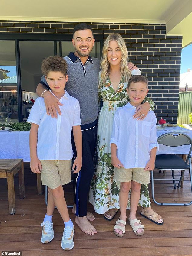 Guy (pictured with his family) said he would mimic his children having a tantrum because they would realize how 'stupid' they sounded if they 'blow up' and stop