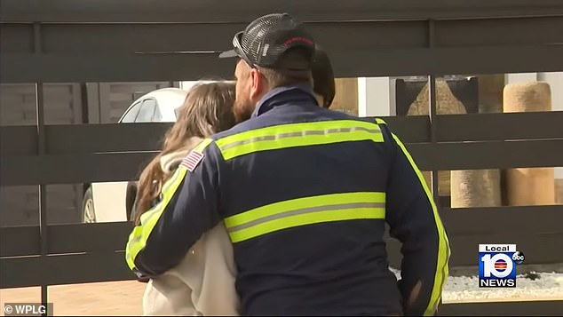 As for the children – confirmed by police as a 12-year-old girl, 10-year-old girl, 9-year-old girl and 5-year-old boy from two previous relationships – were seen at the scene being reunited and embraced by family members