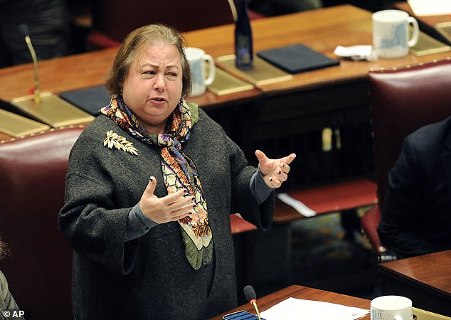 New York State Senator Liz Krueger, seen here in 2017, is the bill's sponsor in the Senate.  Now that it has been voted on in the State Assembly, it is up for discussion and a vote in the State Senate.