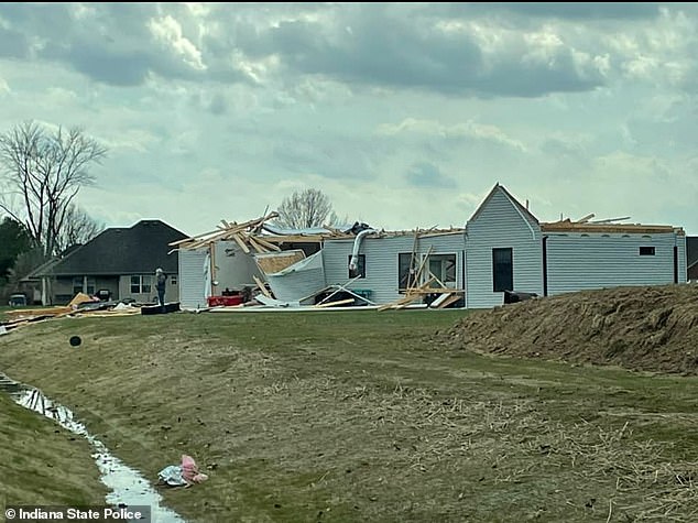 About 2,000 Duke Energy customers in Hanover, Indiana, lost power at some point during the storm, the company reported