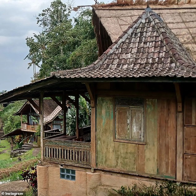 Just hours before the tragedy, Ms Smith shared images of strong winds hitting palm trees, while her partner captioned photos of their villa (pictured) as 'old paradise'.