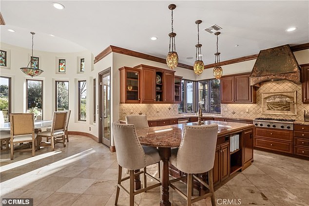 The charming executive kitchen in the 4,524 square foot mansion