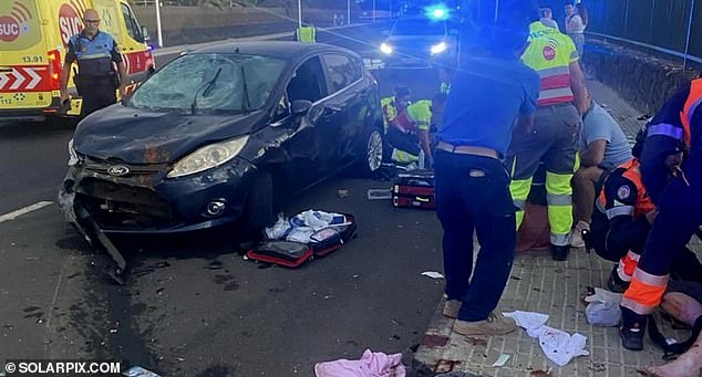 Shocking footage from the scene showed police and paramedics desperately treating the affected pedestrians in the aftermath of the crash