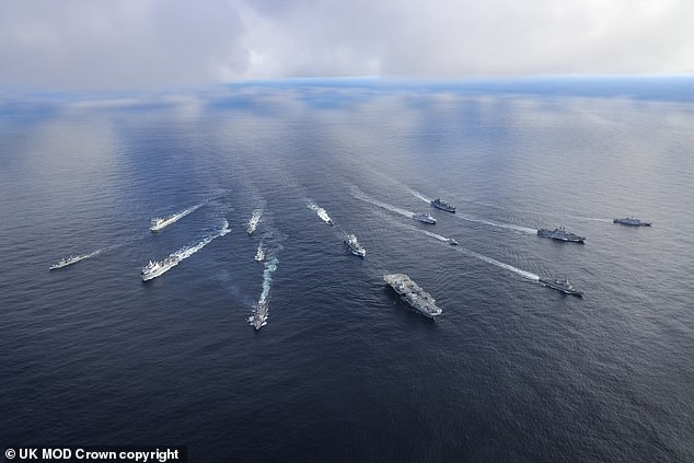 British-led Carrier Strike Group merges with NATO Amphibious Task Group and additional Norwegian naval units for a PHOTEX 13 Mar 24