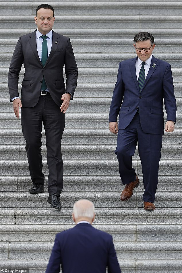 The leaders arrived at the Capitol to celebrate the traditional St. Patrick's Day Friends of Ireland lunch