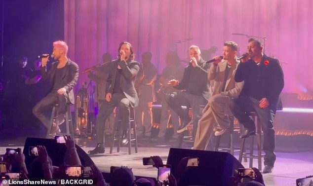 At what initially appeared to be the end of Timberlake's show, the curtain was pulled and JC Chasez, 47, Joey Fatone, 47, Chris Kirkpatrick, 52, and Lance Bass, 44, joined their bandmate to reunite on stage as the quintet for the first time since 2013. They performed a medley of their hits and their new song Paradise – which will appear on Timberlake's new record