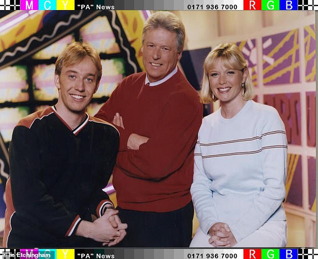 The move saw John get his first big break on a children's current affairs program called Search (pictured from left to right: Chris Rogers, John Craven and Julie Etchingham on Newsround)