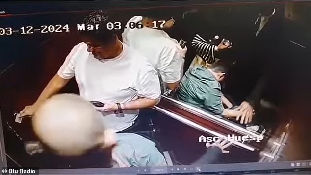 Surveillance video footage showed security helping one of the victims, who was intoxicated, into a wheelchair and the victim's friend pushing him to the elevator as the woman followed them to the elevator in the early hours of Tuesday morning.