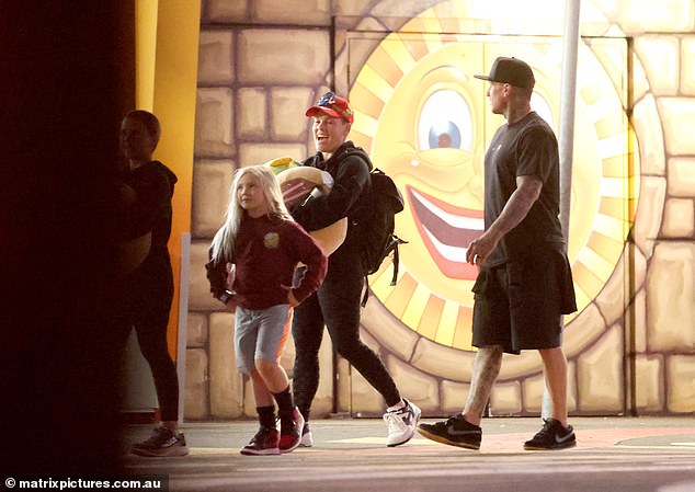 Pink was all smiles as she joined her daughter Willow, 12, and son Jameson, 7, as they hit the rides