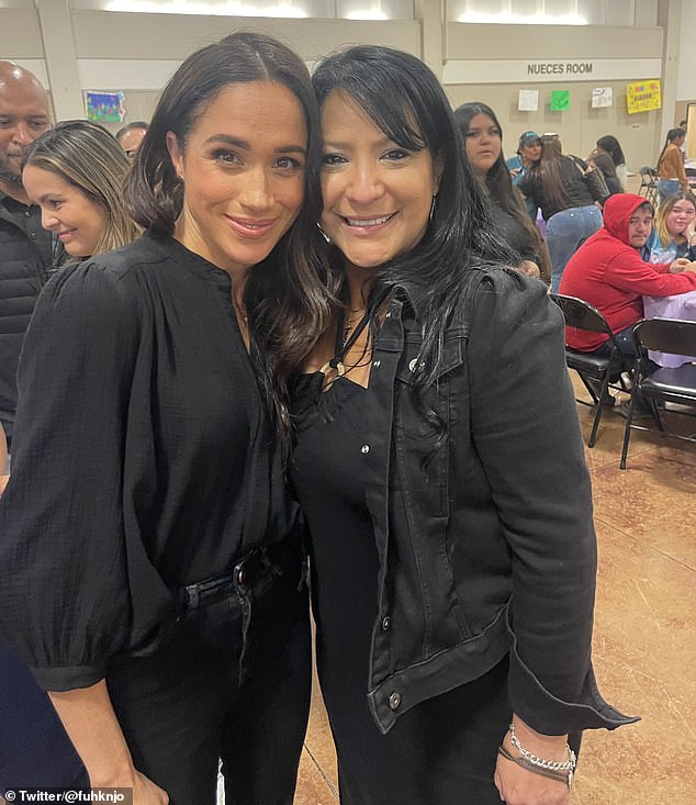 Meghan also posed with Irma's sister at a local event honoring the victims of the May 2022 mass shooting