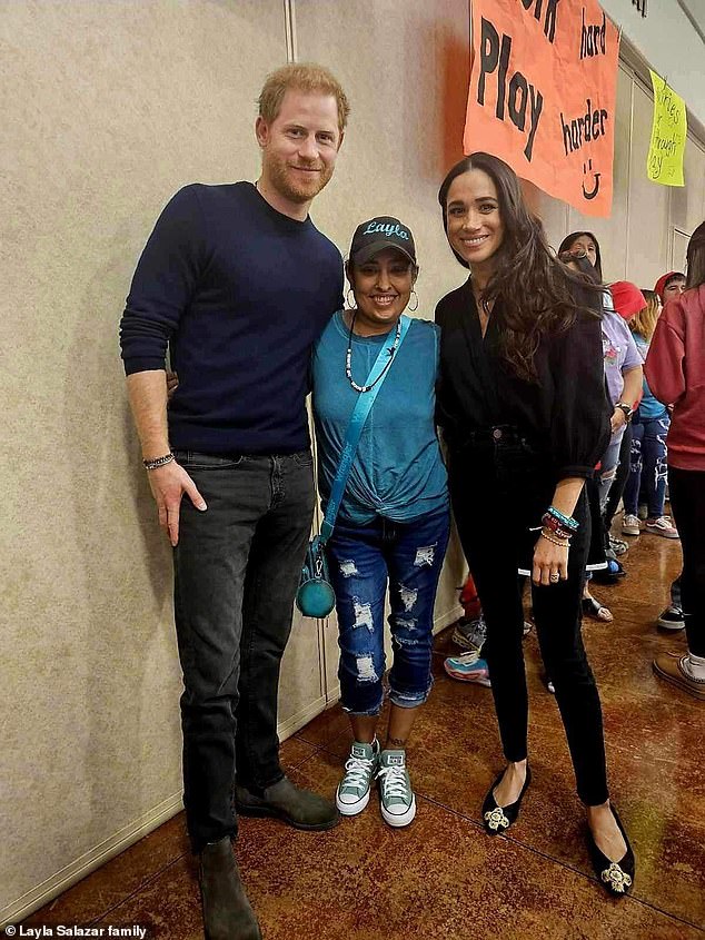 Earlier this week, images were released showing Harry and Meghan with the mother of Layla Salazar, who was tragically killed in the Uvalde shooting