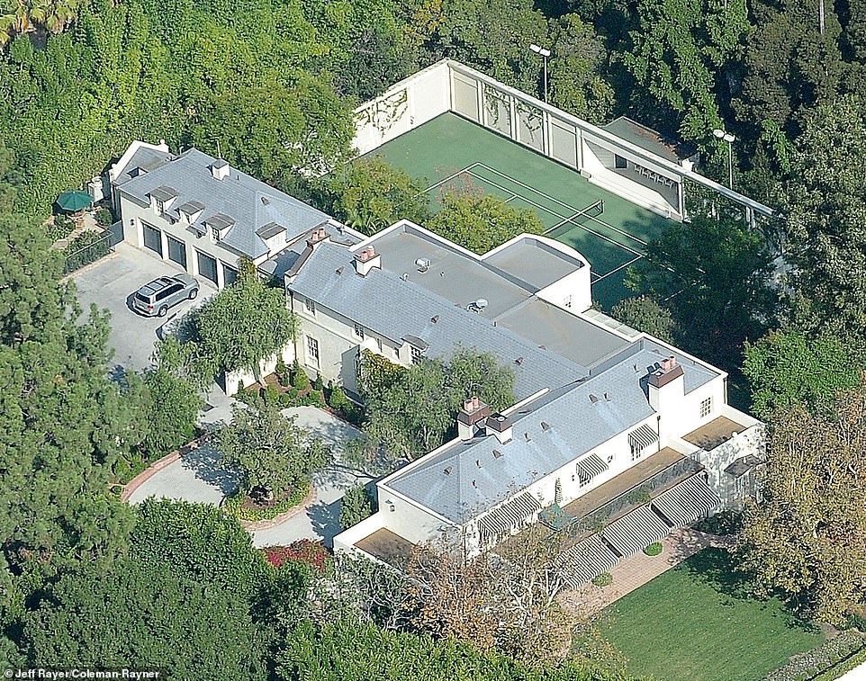 Stunning aerial photos obtained by DailyMail.com show the 7-bedroom, 10-bedroom mansion is a very comfortable love nest for the power couple