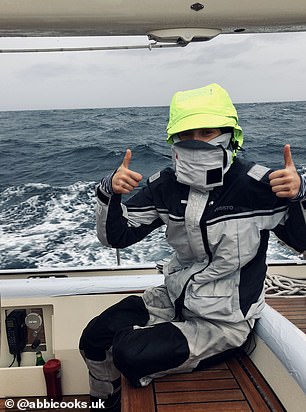 Abbi is pictured above during a windy crossing from Brazil to Uruguay