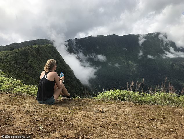 Abbi said life on a superyacht is not a 'permanent holiday' and requires a lot of 'hard work'.  This image shows Abbi admiring a beautiful view of Tahiti