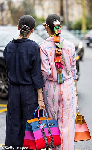 They share fashion photos wearing exclusive Birkin bags, like the Sunset bags, which retail for around $40,000