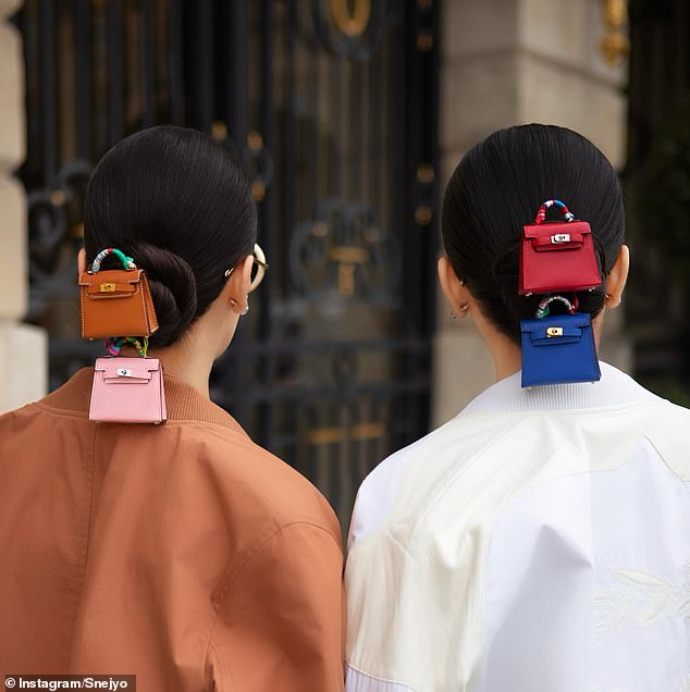 The sisters have become famous for their designer hair pieces - but they're not actually mane accessories - instead they're bag charms that they've cleverly repurposed