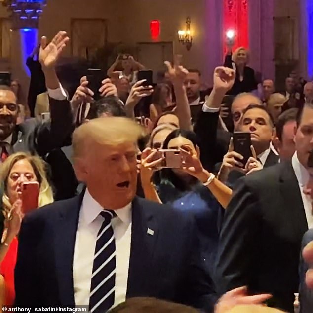 Trump greets supporters at one of several fundraisers at his Mar-a-Lago resort