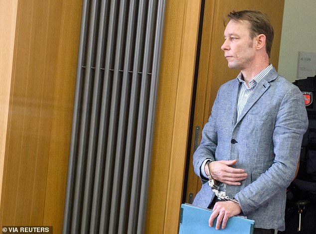 Brueckner, pictured earlier this week in court in Braunschweig, Germany, has denied any link to Madeleine's disappearance