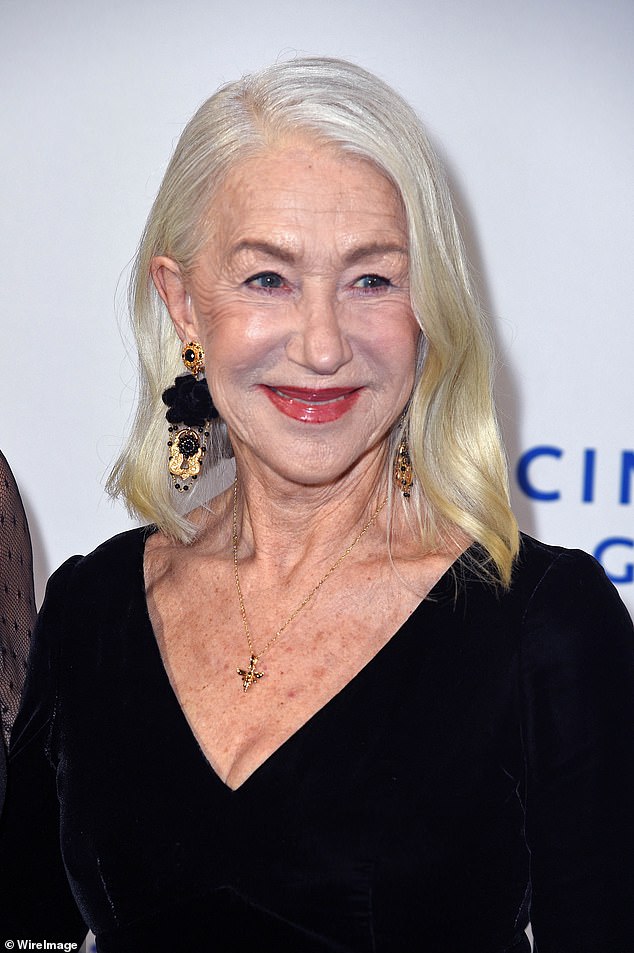 In the photo: Helen Mirren, proudly with gray hair