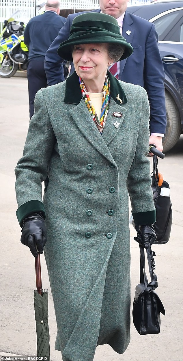 Princess Anne also attended the royal day out, looking effortlessly chic in a green coat