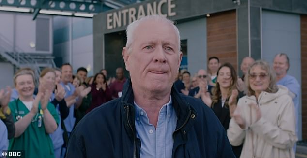 Charlie choked back tears as he said goodbye to Holby City Hospital for the last time