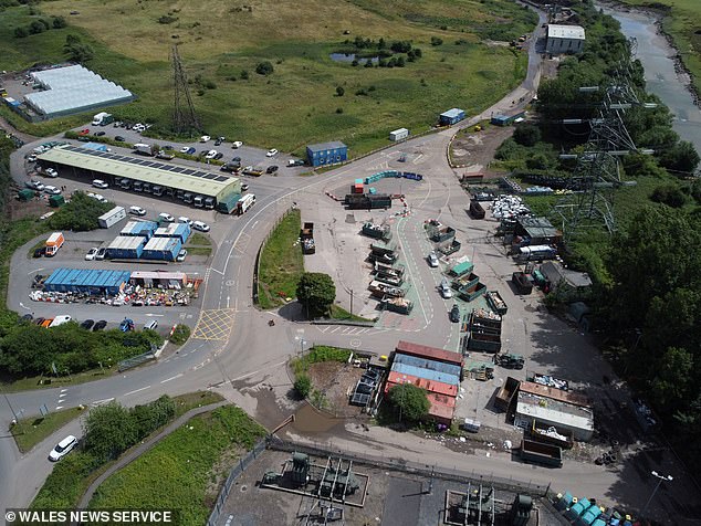 The distraught James has since been trying to retrieve the disc from the municipal dump (landfill in Newport, Wales pictured) - and has taken legal action to gain access to the dump