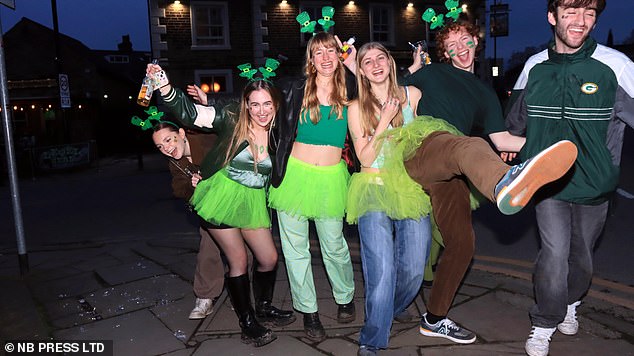 Revelers took the opportunity to dress up in elaborate outfits, complete with face paint and headbands