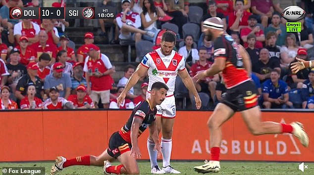 The Dolphins hooker took a heavy kick to the face from Ben Hunt on Sunday evening