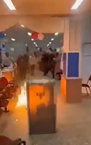 An apparent arson at a Russian polling station