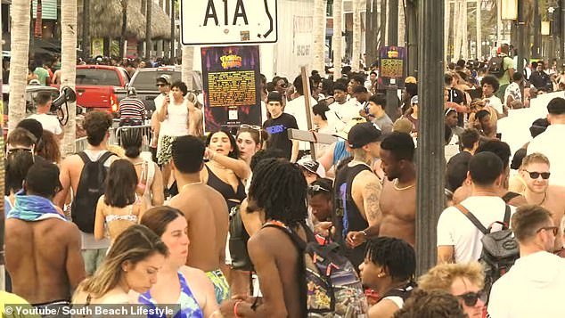 Videos show the streets and beaches of Fort Lauderdale packed with tourists