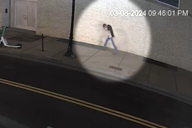 Another camera was captured just before 10 p.m. near the intersection of Gay Street and 1st Avenue North making long strides with its head down