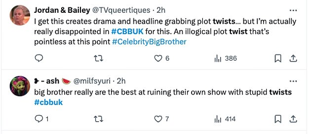 1710727865 49 Celebrity Big Brother viewers SLAM the shows stupid twists as