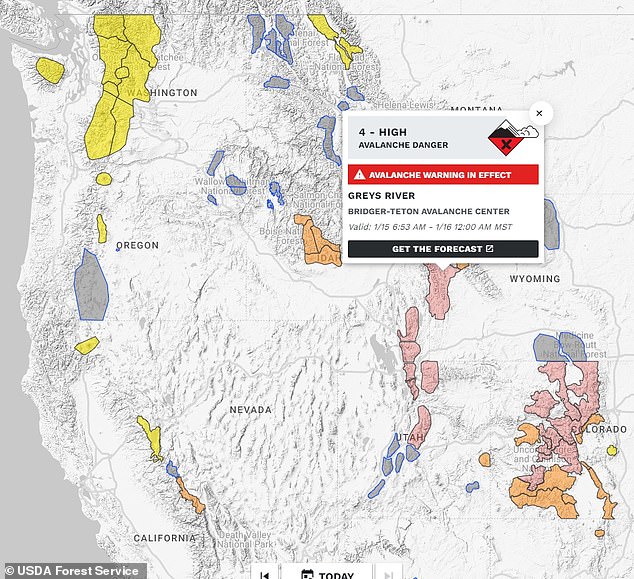 Online tools such as Avalanche.org allow skiers to view the avalanche forecast for a specific destination.  The website collects data from 22 regional centers across the US that provide snow slip forecasts so people know what to expect before booking a trip to the mountains.