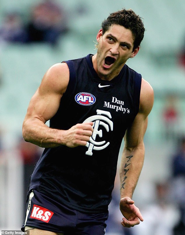 The forward scored 575 goals in his 187 appearances for Carlton from 1999 to 2009.