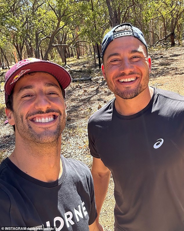 Ricciardo (recently pictured with Australian cricket star Marcus Stoinis) is keen to return to Western Australia where he can rediscover his focus and drive