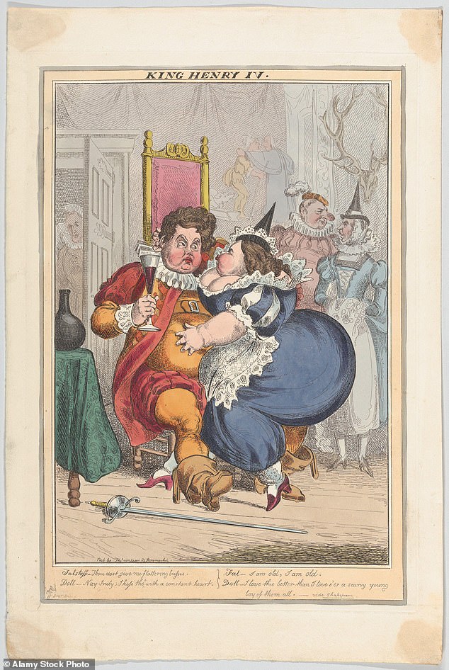 A satire mocks George IV and his mistress Elizabeth, Marchioness Conygham