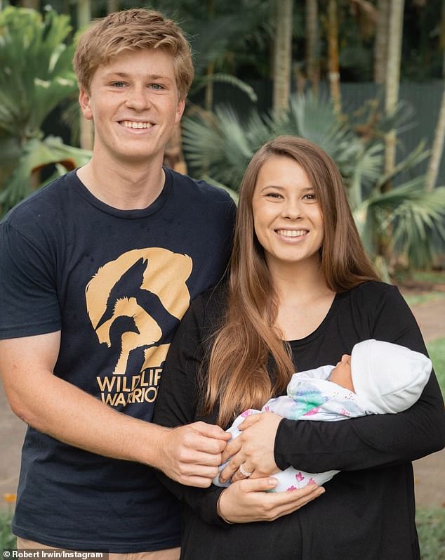 The duo were dropped off at Brisbane Airport by Robert's (left) brother-in-law Chandler Powell, 27, while sister Bindi, 25 (right) was noticeably missing from the broadcast.