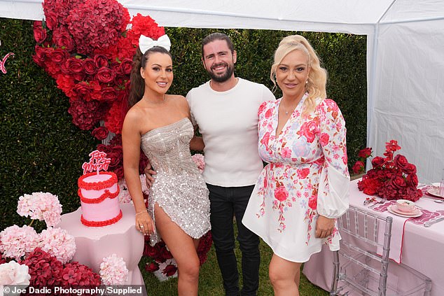 Family and friends socialized with the couple as they posed for photos during the lavish evening of celebration