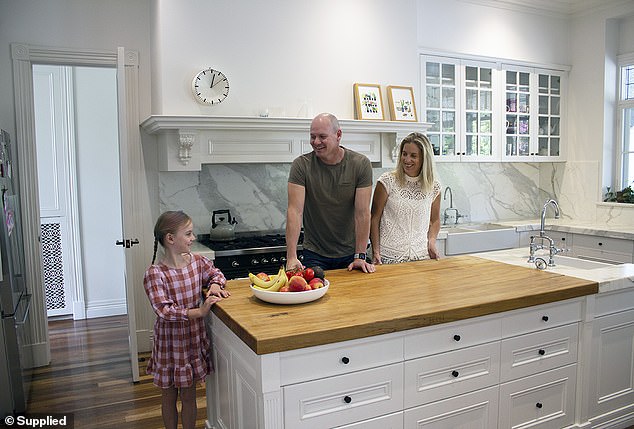 Ruby (above with her parents Cam and Felicity) started learning about real estate investing at the age of six, but had to understand that she couldn't move in or take her friends there